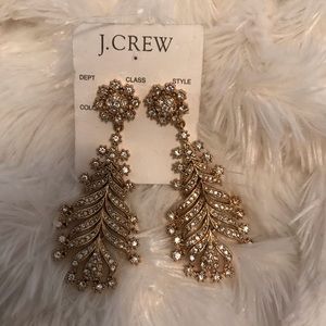 J. Crew Gold Crystalized Chandeliers Earrings